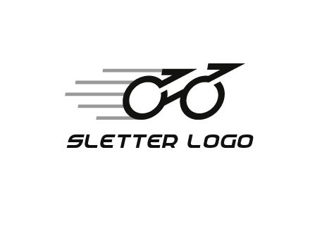 fast abstract bicycle logo