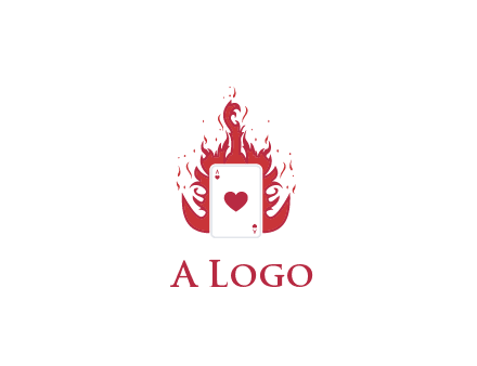 ace of hearts flame vector