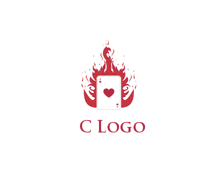 ace of hearts flame vector