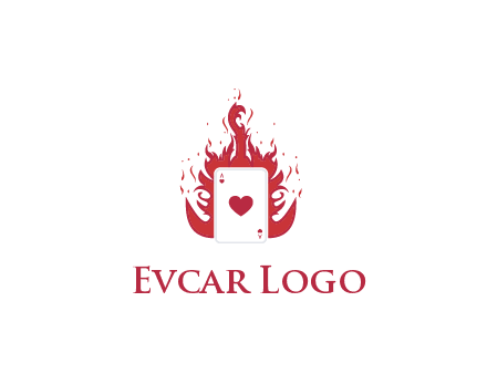 ace of hearts flame vector