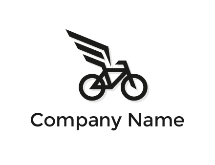 bicycle with abstract wings logo