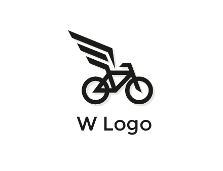 bicycle with abstract wings logo