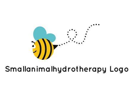 flying and smiling honey bee logo