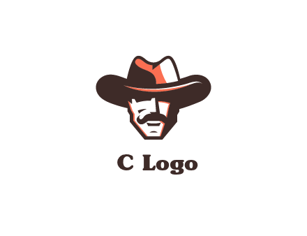 cowboy with moustache illustration