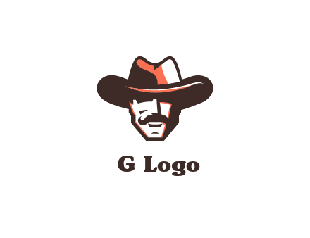 cowboy with moustache illustration