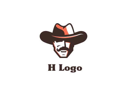 cowboy with moustache illustration