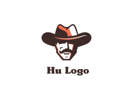 cowboy with moustache illustration