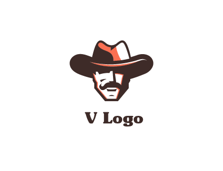 cowboy with moustache illustration