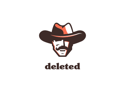 cowboy with moustache illustration