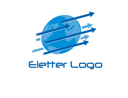 moving arrows with globe logo