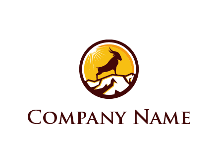 silhouette goat standing on mountain logo