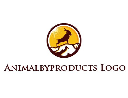 silhouette goat standing on mountain logo