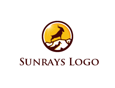 silhouette goat standing on mountain logo