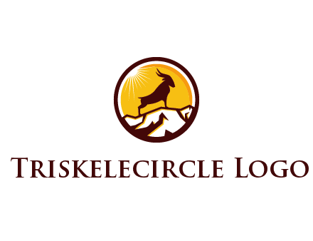 silhouette goat standing on mountain logo