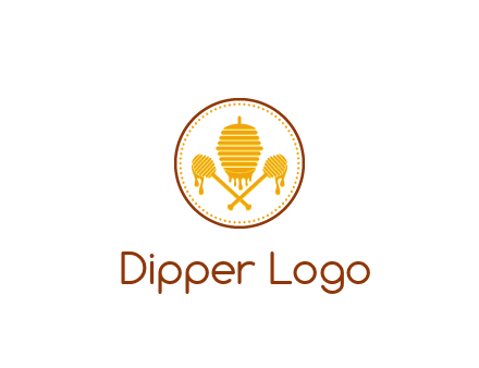 honeycomb with honey dipper logo