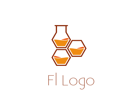 honeycomb and flask icon