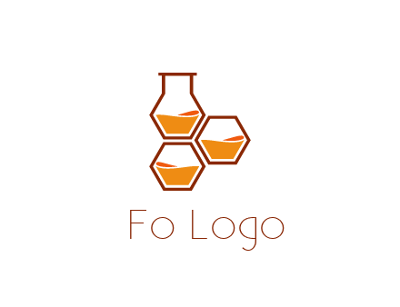 honeycomb and flask icon