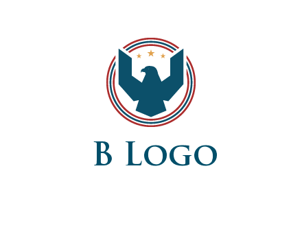 eagle with stars in circle emblem logo