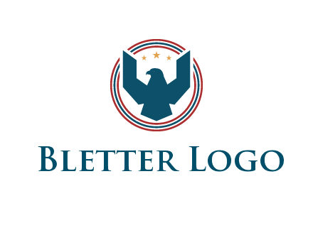 eagle with stars in circle emblem logo