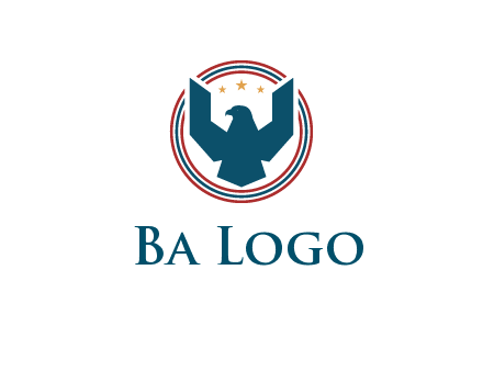 eagle with stars in circle emblem logo