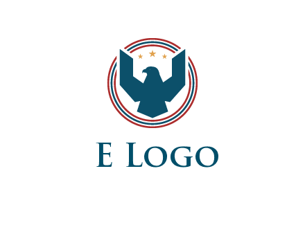 eagle with stars in circle emblem logo