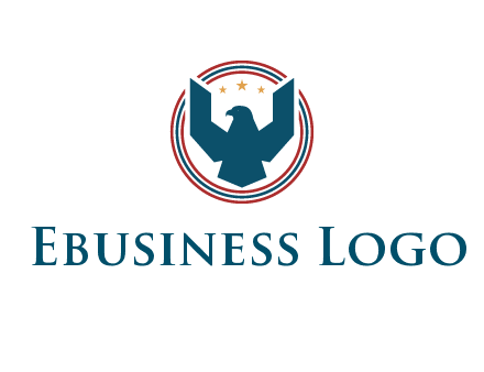 eagle with stars in circle emblem logo