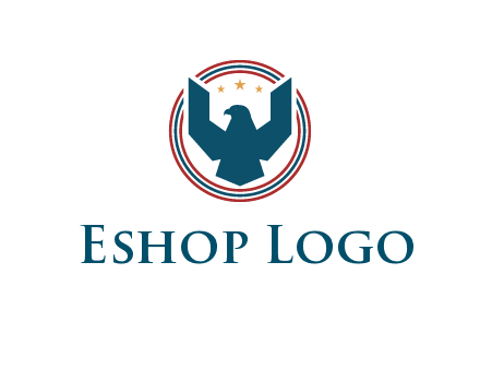 eagle with stars in circle emblem logo