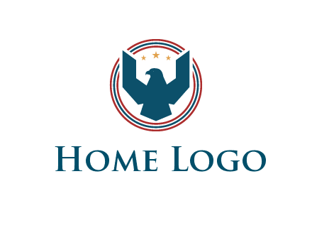 eagle with stars in circle emblem logo