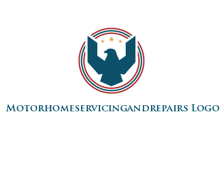 eagle with stars in circle emblem logo