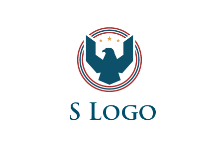 eagle with stars in circle emblem logo