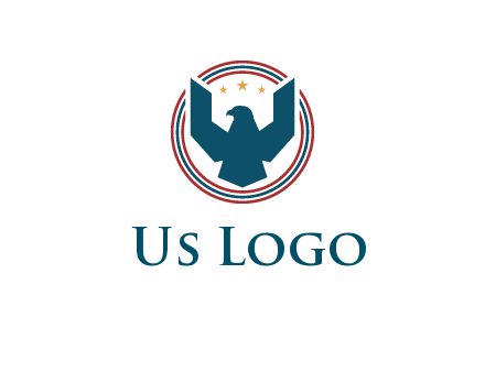 eagle with stars in circle emblem logo