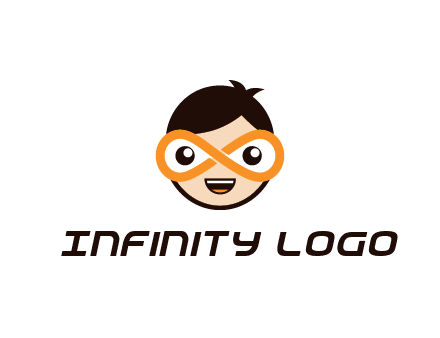 child face with infinity mask logo
