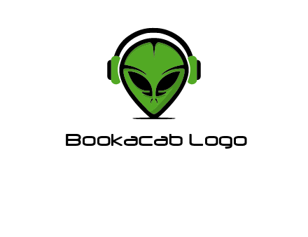 alien face with headphones logo