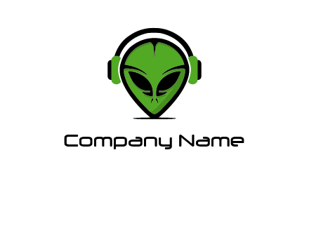 alien face with headphones logo