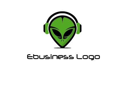 alien face with headphones logo