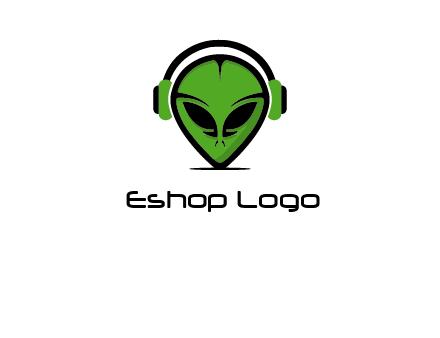 alien face with headphones logo