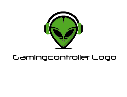 alien face with headphones logo