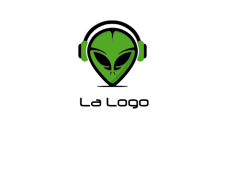 alien face with headphones logo