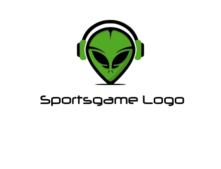 alien face with headphones logo