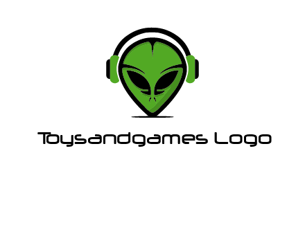 alien face with headphones logo