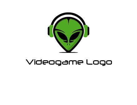 alien face with headphones logo