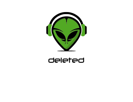 alien face with headphones logo