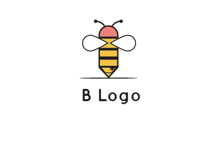 honey bee pencil logo