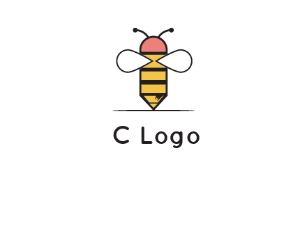 honey bee pencil logo