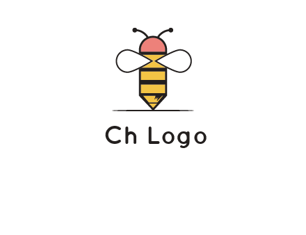 honey bee pencil logo