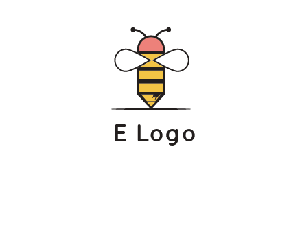 honey bee pencil logo