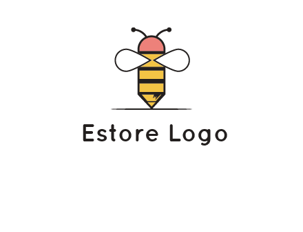 honey bee pencil logo