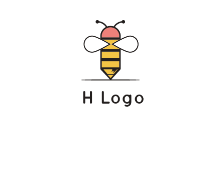 honey bee pencil logo