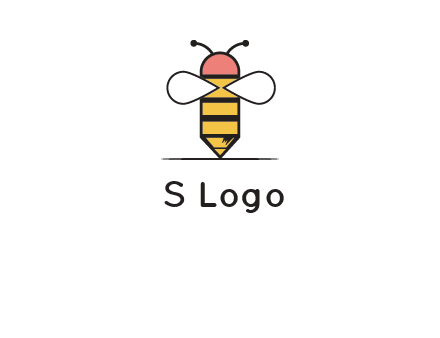 honey bee pencil logo