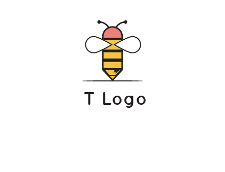 honey bee pencil logo